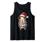 Cute Guinea Pig Christmas Hat Xmas Tank Top