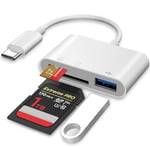 SD Card Reader，SD/Micro SD Card Reader for Phone/Pad/Camera, SD/TF Card Reader (USB C 3 in1)