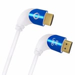 Oehlbach Shape Magic UHD90 HDMI-kabel med vinklade kontakter, vit 2 me