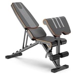 ZEHNHASE Banc de musculation réglable multifonction avec structure triangulaire, capacité de charge de 800 kg, composants renforcés, pliable pour un rangement peu encombrant