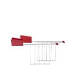 Alessi Plissé MDL08RA R - Set de Deux Pinces Pour Grille-Pain Design, en Acier et Résine Thermoplastique, Rouge