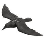 Bon66 Faux faux Falcon volant d'accrochage d'arbre Décoration de jardin noir faux faucon volant de Simulation d'oiseau lutte contre les parasites avec décor de chasse paysage