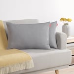 Blumtal Lot de 2 Housses de Coussins 40x60 Gris - Housses de Coussins en Chenille douillettes avec Fermeture éclair cachée, certifiée Oekotex, pour Coussins de décoration et de canapé