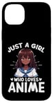 Coque pour iPhone 14 Plus Just a Girl Who Loves Anime Merch Afro-Américain Afro