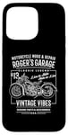 iPhone 15 Pro Max Roger's Garage Vintage Motorcycle Design for the Name Roger Case