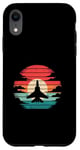 Coque pour iPhone XR Avion de chasse vintage au coucher du soleil