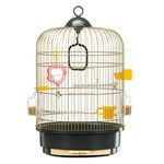 Ferplast Cage à Oiseaux Regina Cage pour Oiseaux, Canaris, Perruches Ondulées, en Métal, Accessoires Inclus Mangeoires rotatives Perchoirs, 32,5 x 32,5 x h 49 cm