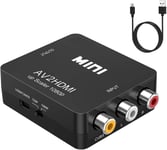 Convertisseur Rca Vers Hdmi, De Convertisseur Audio Vidéo Av Vers Hdmi Mini Rca Composite 1080p Compatible Avec N64 Wii Ps2 Prend En Charge Pal/Ntsc Pour Tv/Pc / Ps3 / Stb/Xbox/Magnétoscope