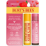 Burt's Bees Lip Balm Multipack, baume à lèvres à la cire d'abeille et baume à lèvres teinté à l'hibiscus, pack duo économique, 2x4,25 g