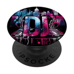 DJ Design avec casque et paysage urbain Tattoo PopSockets PopGrip Adhésif