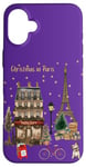 Coque pour iPhone 16 Plus Noël à Paris, Tour Eiffel, magasin et festivités