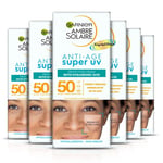 6x Garnier Ambre Solaire Anti Age Super UV Face Protection Cream SPF50 50ml