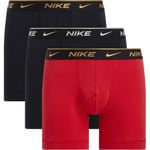 Nike Boxer 3-PK - Sort/Rød/Gull, størrelse Small