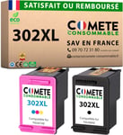 Comete 302Xl 2 Cartouches D¿Encre Compatibles Avec Hp 302 Xl 302Xl 302 Pour Imprimante Hp Deskjet 1110 2132 2134 3630 3631 3632 3633 3634 3638 Hp Envy-(F6U67Ae + F6U68Ae) 1 Noir + 1 Couleur