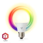 SmartLife Full Färg Glödlampa | Zigbee 3.0 | E27 | 806 lm | 9 W | RGB / Varm till cool vit | 2200 - 6500 K | Android / IOS | Gl