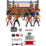 Mini Wrestling Figur Playset, Wrestler Warriors Leksaker Med Fyrkantig Ring & Tillbehör, Roliga Miniatyr Fighting Action Figurer Present För Barn Pojkar