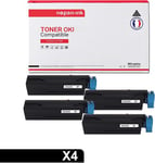 TONER 45807111 45807111 Noir x 4 Compatible pour OKI-NOPAN-INK OKI B 432 DN OKI B 512 DN OKI MB 492 dn OKI MB 562 dnw