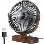 Forehill - Petit ventilateur de bureau usb de 6,4 pouces, ventilateur de table de bureau portable silencieux, mini ventilateur personnel à réglage à