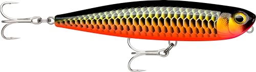 Rapala - Leurre de Pêche Precision Xtreme Pencil Exo Construction Plastique - Leurre Mer Flottant - Profondeur de Nage Surface - Taille 10,7cm / 21g - Fabriqué en Estonie - Red Dragon Arowana