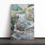 Big Box Art Canvas Print Wall Art John Henry Twachtman Waterfall | Mounted and Stretched Box Frame Picture | Home Decor for Kitchen, Living Room, Bedroom, Hallway, Multi-Colour, 30x20 Inch