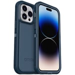 OtterBox iPhone 14 Pro (ONLY) Defender Series XT Case - Open Ocean (Blue), screenless, Rugged, Snaps to MagSafe, Lanyard Attachment