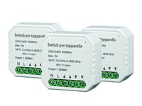 Proxe Kit de 3 relais domotiques Wi-Fi pour volets roulants, Blanc
