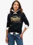 Superdry Embellished Vl Graphic Hoodie - Black, Black, Size 6, Women