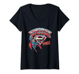 Womens Superman Logo The Man Of Steel V-Neck T-Shirt