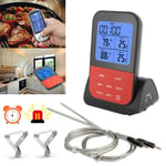 Digital Wireless Lcd Thermometer Bbq Meat Grill Kitchen Cooking Food Probe Timer