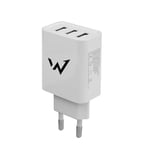 Wonder Full Power - Chargeur Secteur pour Smartphone et Tablette - 15W - 3 Ports USB-A - Blanc - Prise EU