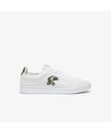 Lacoste Mens Carnaby Piquee Shoes in White Green Textile - Size UK 11