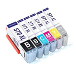 TONERMEDIA - x6 Cartouches Canon PGI 570 XL CLI 571 XL compatibles (1 Noir XL, 1 Noir, 1 Cyan, 1 Magenta, 1 Jaune, 1 gris)