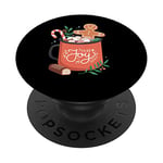 Holiday Joy Mug Cacao Pain d'Épice Canne à Bonbons de Noël PopSockets PopGrip - Support et Grip pour Smartphone/Tablette avec un Top Interchangeable