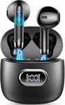 Ecouteurs Bluetooth sans Fil,2024 Écouteurs Bluetooth 5.3 avec 4 ENC Réduction de Bruit Mic 42H Écouteurs sans Fil HiFi Stéréo Basses Oreillette Bluetooth Écran LED Casque Bluetooth Sport IP7 Etanche