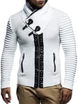 Veste cardigan pull-over matelassé Leif Nelson LN5165, homme, style motard, avec rivets - - L