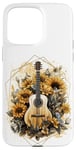 Coque pour iPhone 15 Pro Max Guitare acoustique Tournesol Musique Femmes Graphic