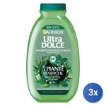 3x Ultradolce Garnier Shampooing 250 Ml. 5 Plantes