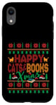 iPhone XR Happy Books & Cats Xmas Fair Isle Ugly Style Christmas Case