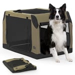 Petsfit Dog Travel Crate for Car, Easy On The Go, Easy to Stow, Adjustable Compatibility, Indoor and Outdoor Lightweight Soft Dog Carrier for Car L:91cm x 60cm x 58cm)