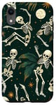 Coque pour iPhone XR Vert Art Déco Squelettes Tropical Dancing Night Sky