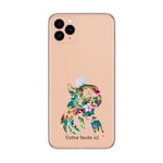 Coque Iphone 12 MINI perroquet fleur personnalisee