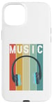 iPhone 15 Plus Music Vintage Shirt With Headphone For Music & Music Lovers Case