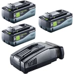 Festool 18V 3x8,0/SCA16 Energy Set 3x batterie 18 V 8,0 Ah ( 3x 577323 ) + chargeur ( 576953 )