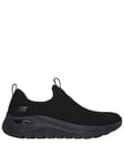 Skechers Arch Fit 2.0 Ombre Engineered Stretch Knit Slip-On Trainers - Black, Black, Size 3, Women