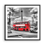 Affiche Poster 60x60cm Tableaux Image Photo Trafalgar square taxi londres Art