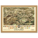 Travel Train Oxford England British Railways Crest Coat Of Arms Heraldry UK Artwork Framed Wall Art Print A4