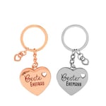 GRUSS & CO 71073 Porte-clés pour couple Motif cœur | Coffret cadeau avec 2 pendentifs figuratifs sur carte cadeau | Cadeau de mariage pour les couples, pour deux | 71073, multicolore, Länge 7,7 cm