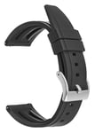 Tiera svart silikongummi klockarmband 24 mm