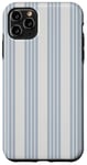 Coque pour iPhone 11 Pro Max Motif géométrique rayé blanc et bleu clair