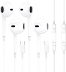 2 Pack USB C In Ear Headphones for iPhone 15 Plus Pro Max,USB Type C Earphones W